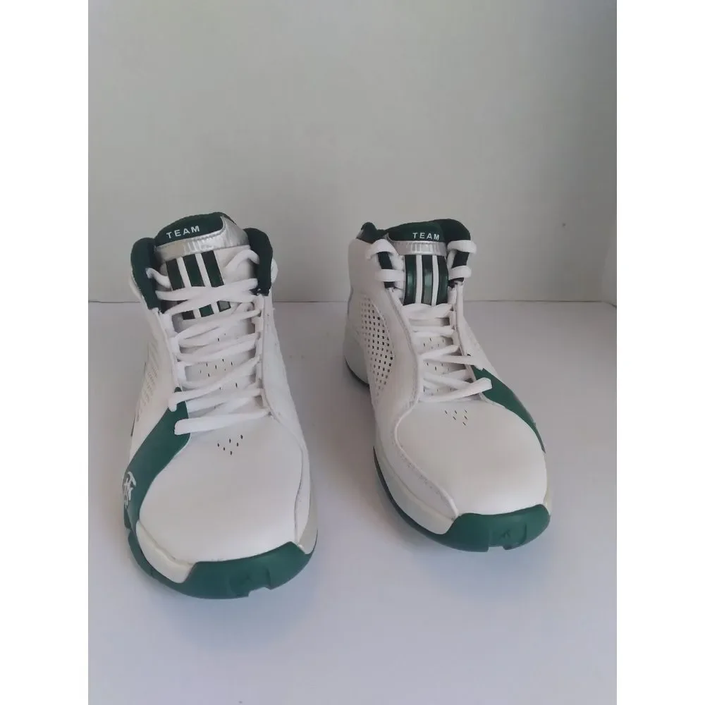Adidas Team Signature Basketball Shoes‎ White Green High Top Sneakers
